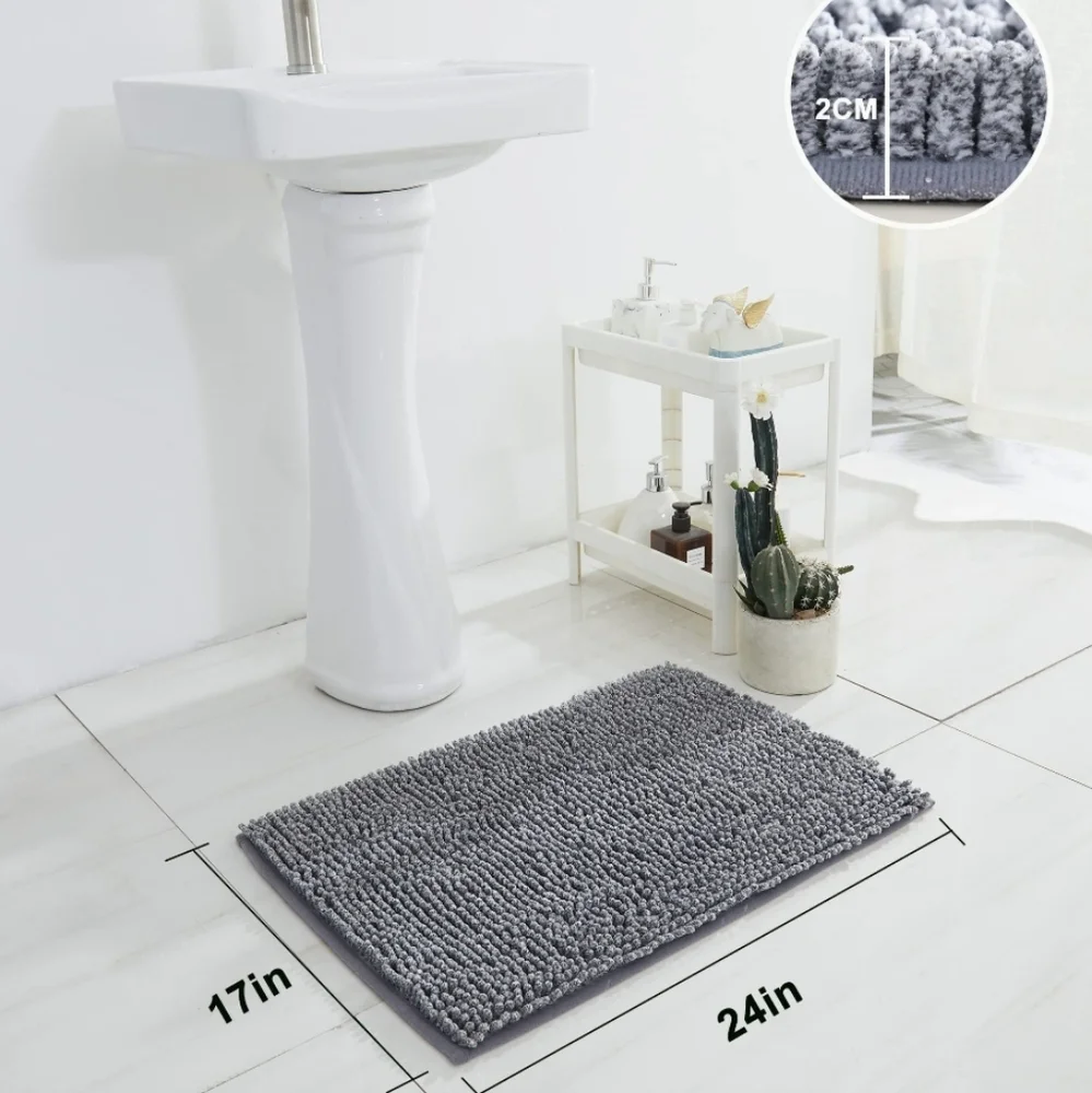 Beqhause Chenille Bath Rug - 17
